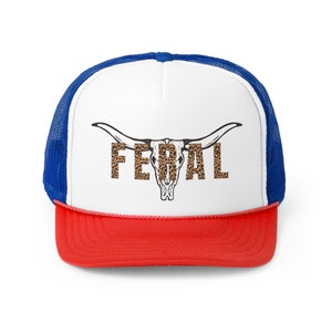 Feral Steer head country truckerpet, cowgirl country western truckerpet, truckerpet wilde vrouw, wilde vrouw, concerthoed, stierenkop afbeelding 4