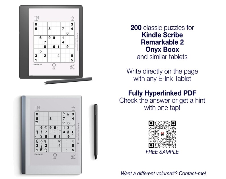 Krazydad Classic Sudoku, CHALLENGING Volume 1: 200 grilles de Sudoku pour Kindle Scribe ou Remarkable 2 image 2