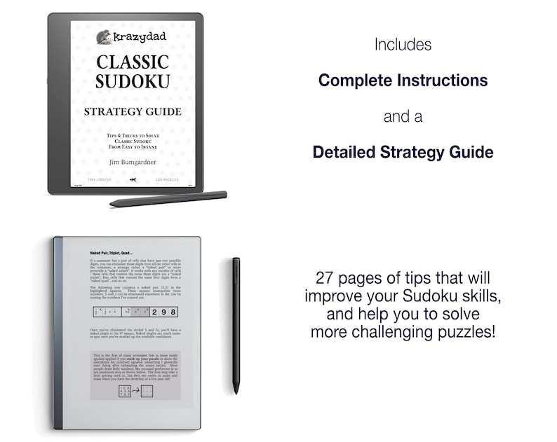 Krazydad Classic Sudoku, EASY Volume 1 200 Sudoku Puzzles for Kindle