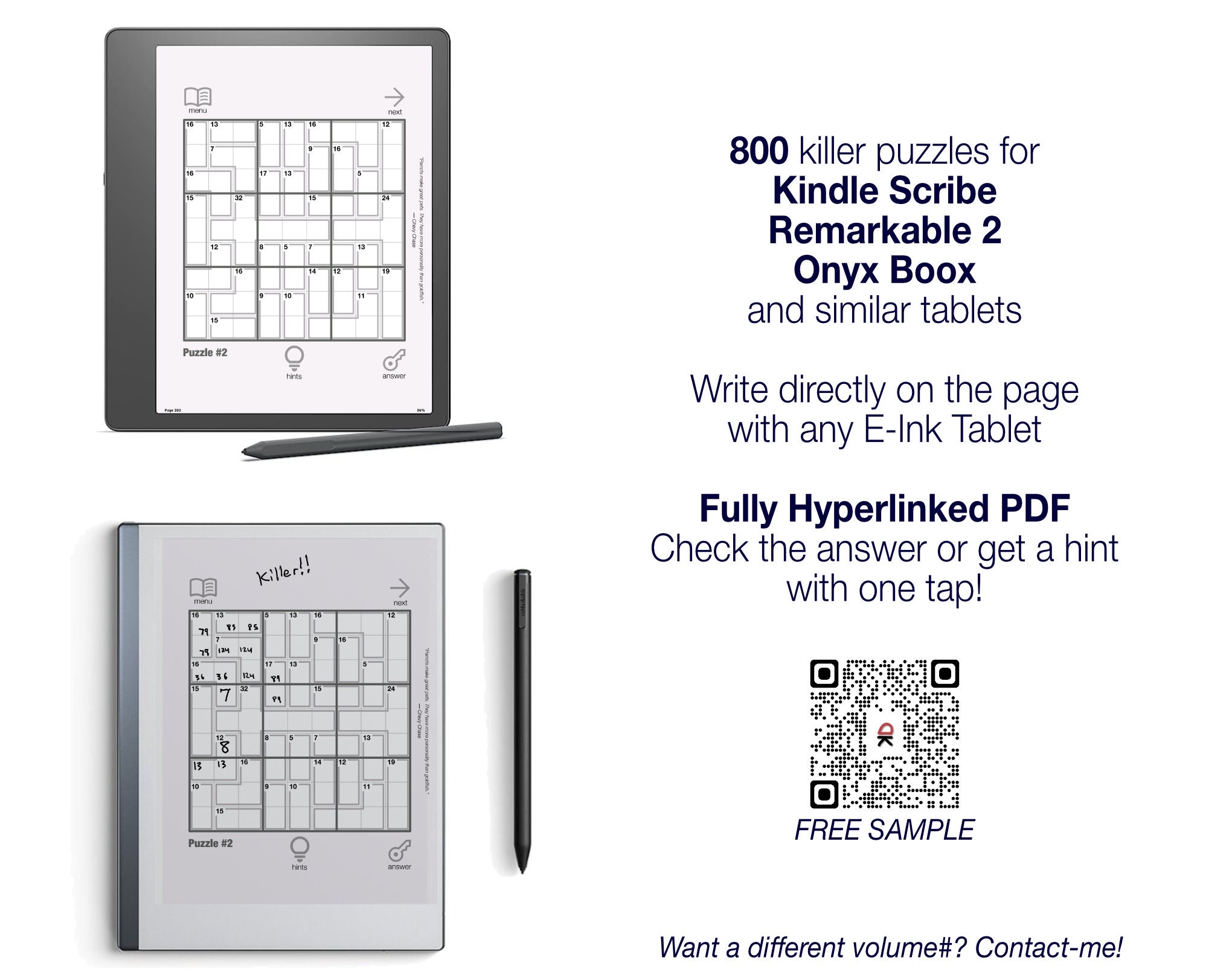 Krazydad Killer Sudoku, EASY Volume 1 800 Sudoku Puzzles for Kindle