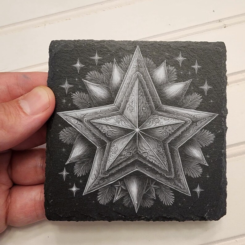 16 More Christmas Scene Digital Files for Laser Engraving 4x4" Slate ...