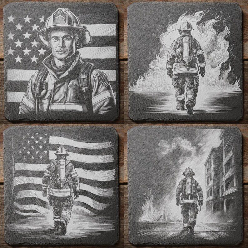 Firefighter Digital Files: 25 Laser Engraving Designs for 4