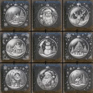 9 lindos enfeites de natal arquivos digitais para gravação a laser 4x4&quot; porta-copos de ardósia