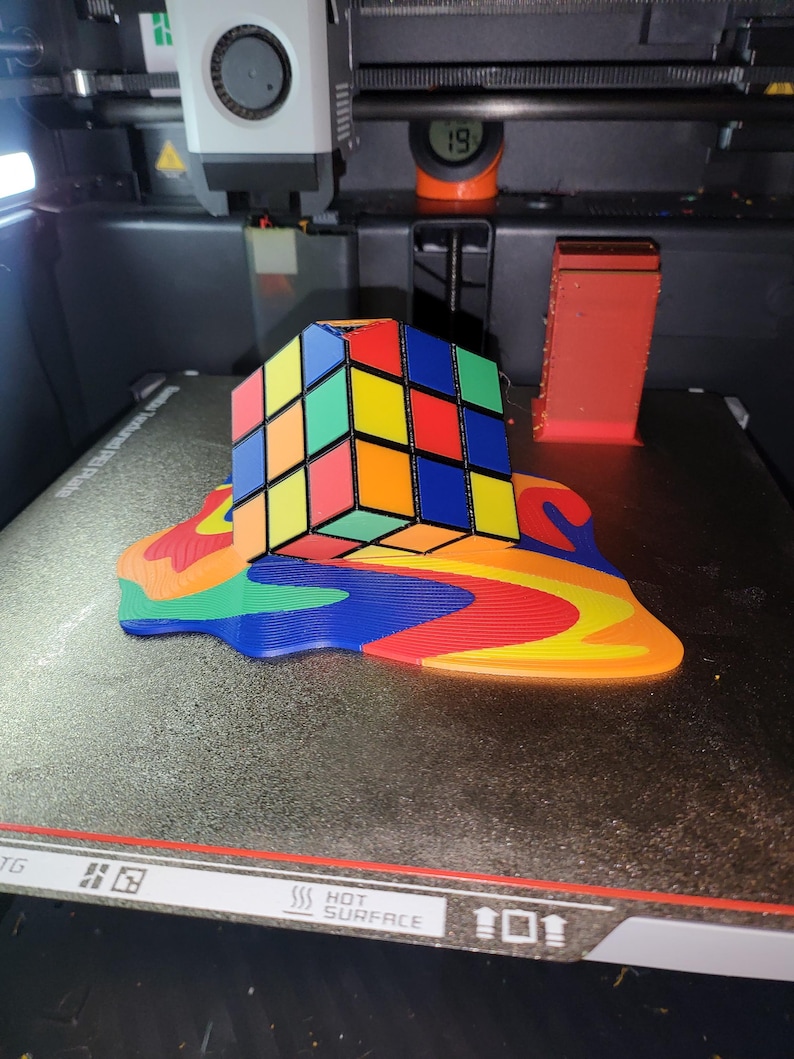 Melting Rubik's Cube - 3D Print Full 6 Color 7in