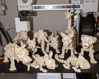 Animales Esqueletos Articulados Impresión 3D: ¡Figuras y Llaveros!