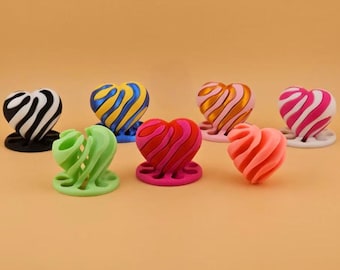 Rompecabezas espirales de corazón de San Valentín - Impresión 3D + Extra