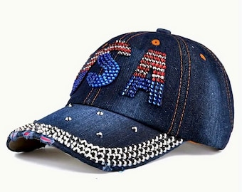 American Honey Rhinestone Snapback Hat: 4th of July Sparkle  display picture 1