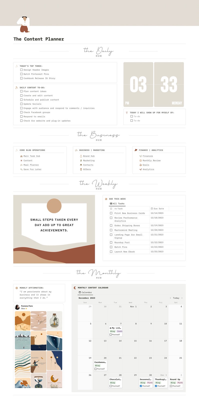 Content Creator Notion Dashboardtemplate for Bloggers Notion Blog