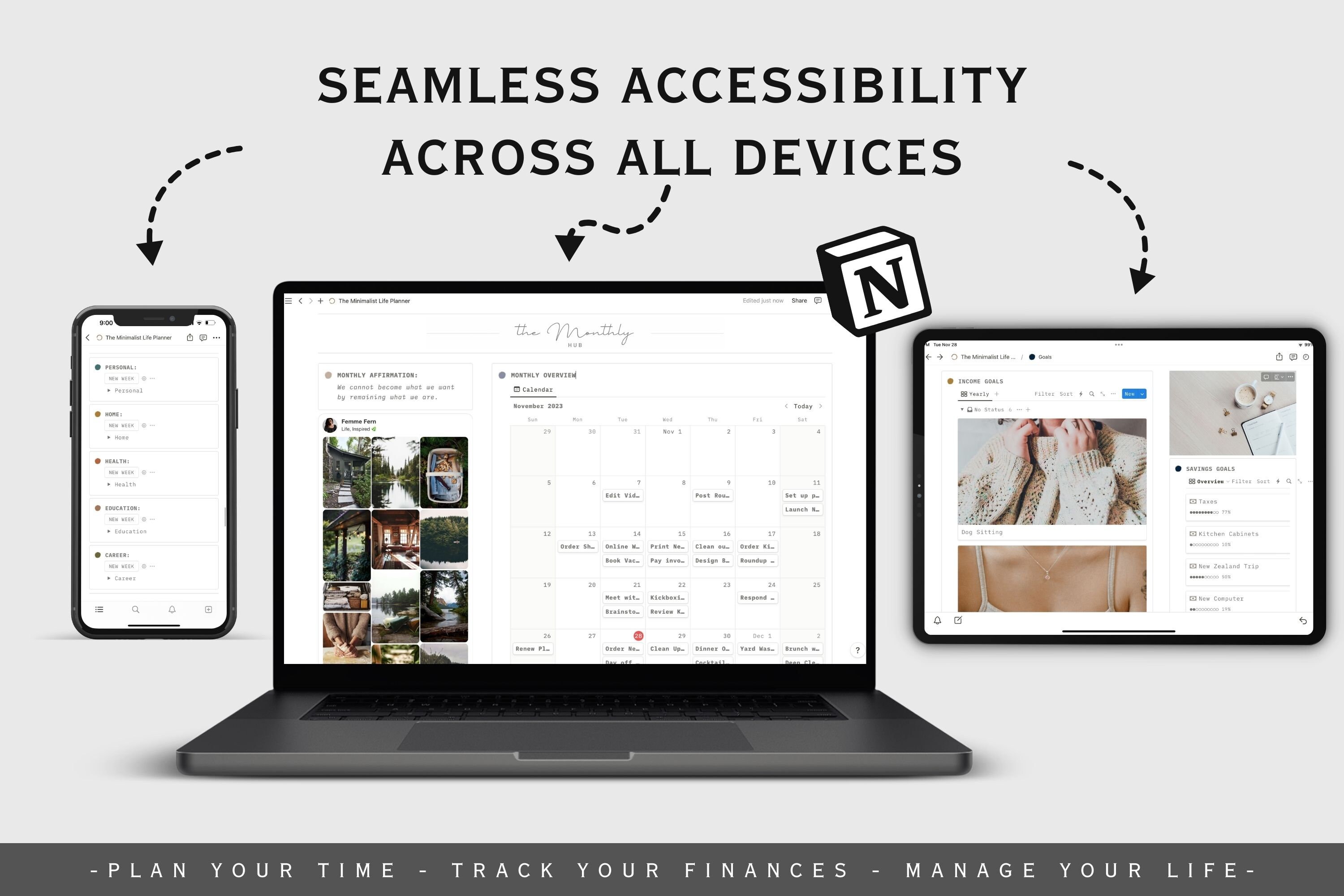 Notion content planner template all in one blog and life planner notion