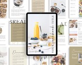 Natural Cookbook Template | Light Cookbook | Food Blogger Template | Dessert Template | Food Blog | Digital Recipe Book | Editable Cookbook