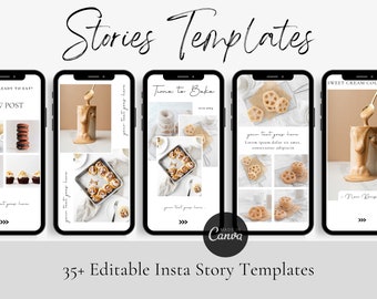 Food Blogger Insta Templates | Food Insta Stories | Canva Food Insta Template | Food Blog Marketing | Editable Instagram Story Template
