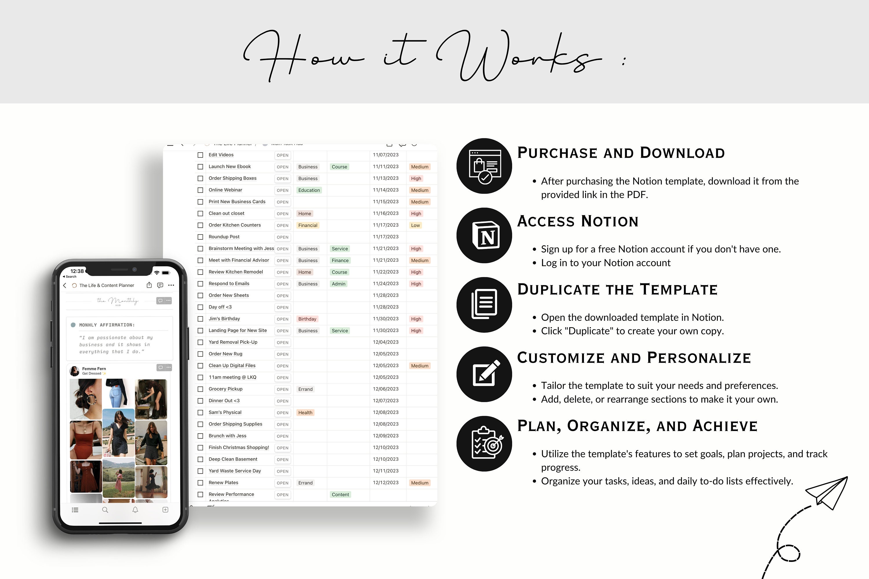 Notion Content Calendar All in One Notion Content Planner Template ...