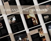 Dark Cookbook Template | Canva Cookbook Template | Dark Modern Cookbook | Dark Mode | Dark Theme Editable Recipe Book | Dark Aesthetic