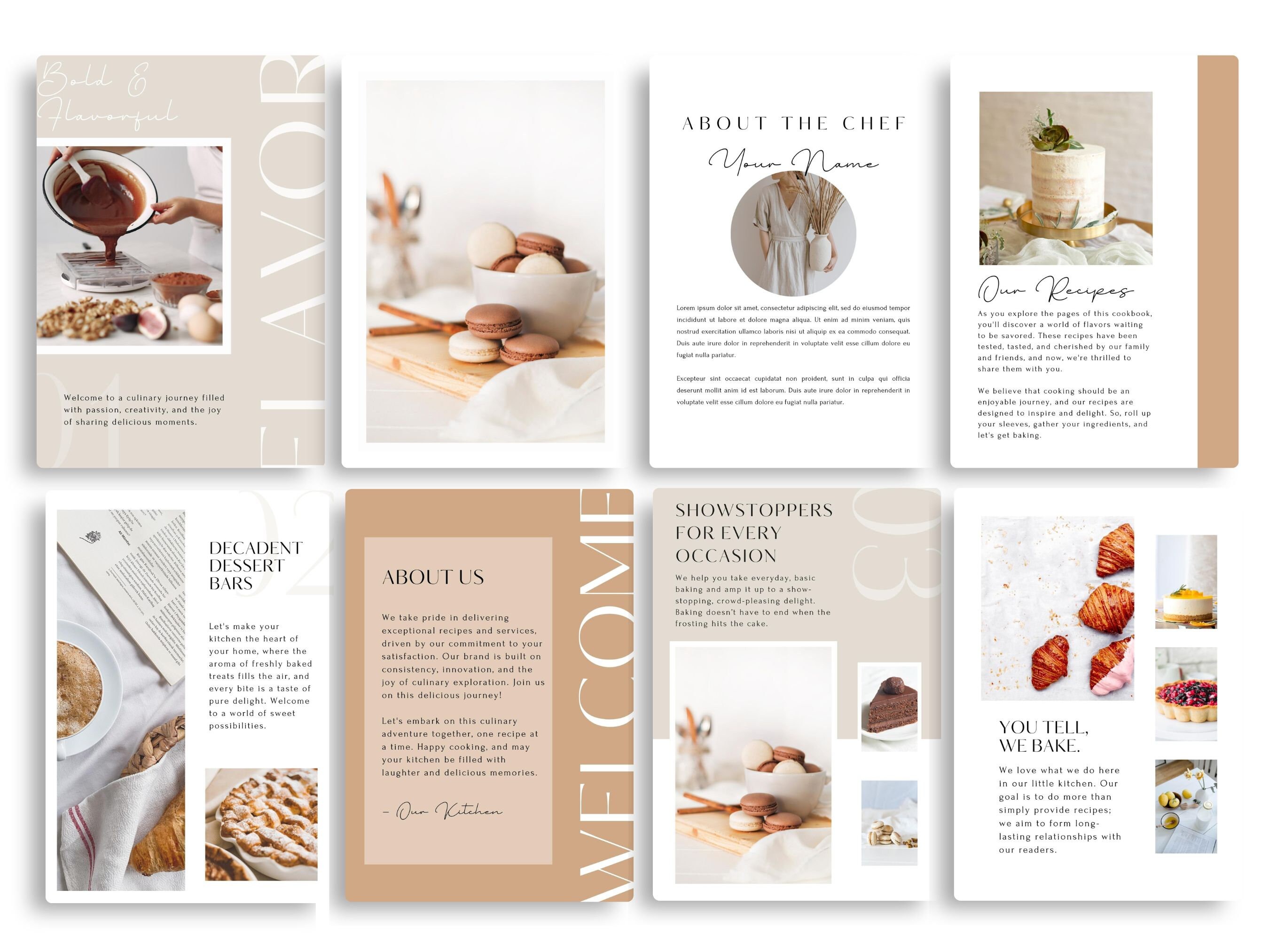 Cookbook Color Colorful Cookbook Template | Editable Cookbook PDF Template | Food ...