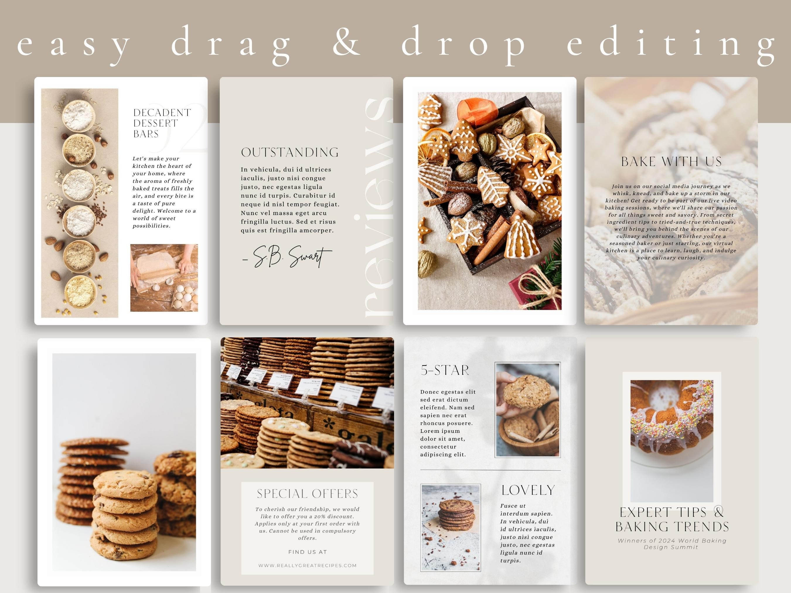 Cookbook Template - Canva Cook Book Template - Customizable Recipe ...