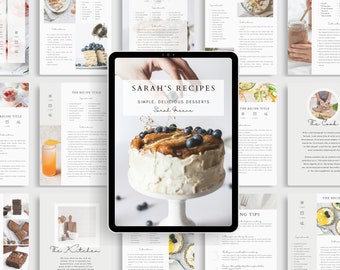 Editable Cookbook Template | Canva Cook Book | Family Recipes Cook Book Template | PDF Cookbook | Recipe E-Book | Food Blogger