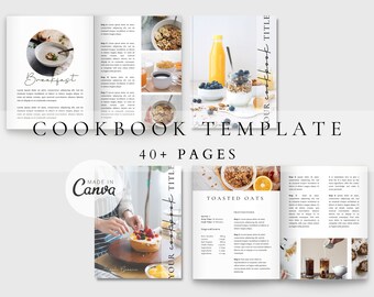 Olive Green Editable Recipe Book Cookbook Template | Cook book | Recipe Template | Food Blog Templates | Digital Recipe Book Ebook