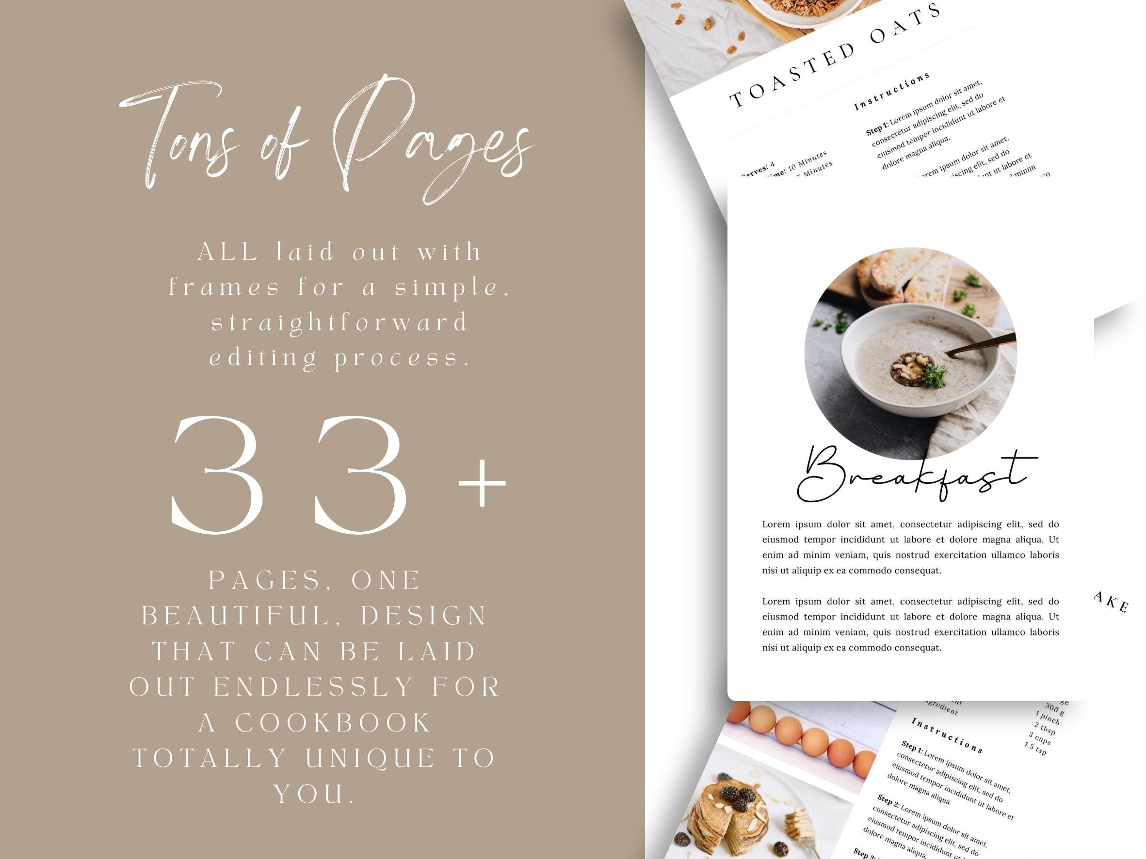 Editable Light Modern Cookbook Template - Digital Cookbook Template ...