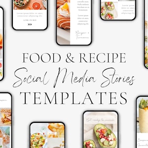 Food Instagram Story Templates | Food Insta Stories Templates | Facebook Story Templates | Food Blog Marketing | Editable Story Template