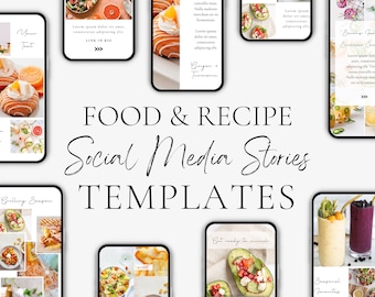 Food Instagram Story Templates | Food Insta Stories Templates | Facebook Story Templates | Food Blog Marketing | Editable Story Template
