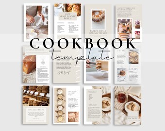 Elegant White Cookbook - Bright Cookbook Template - Digital Cookbook Template - Farmhouse Style Cookbook Layout - Farmhouse Cookbook - Light