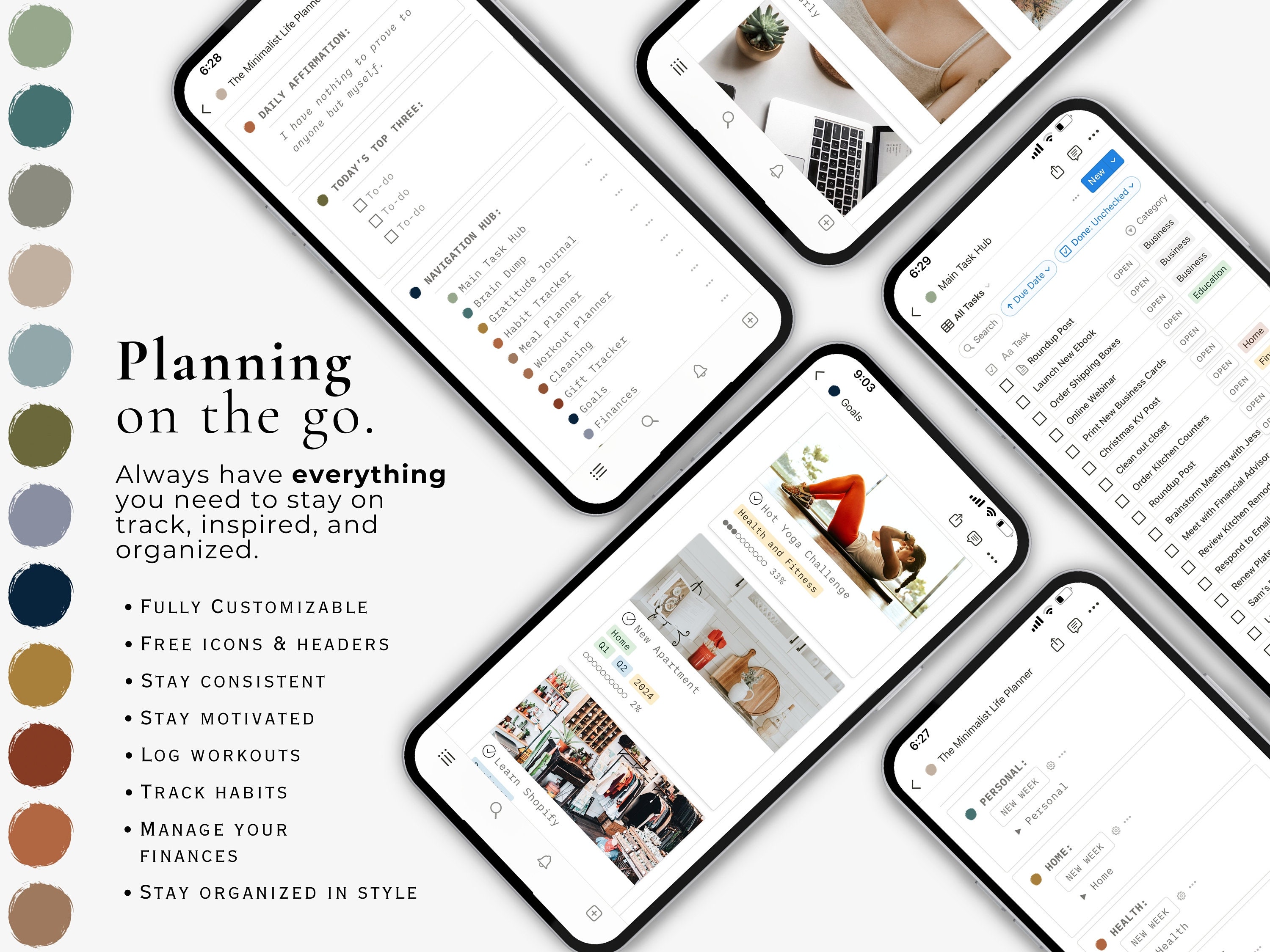 Notion content planner template all in one blog and life planner notion