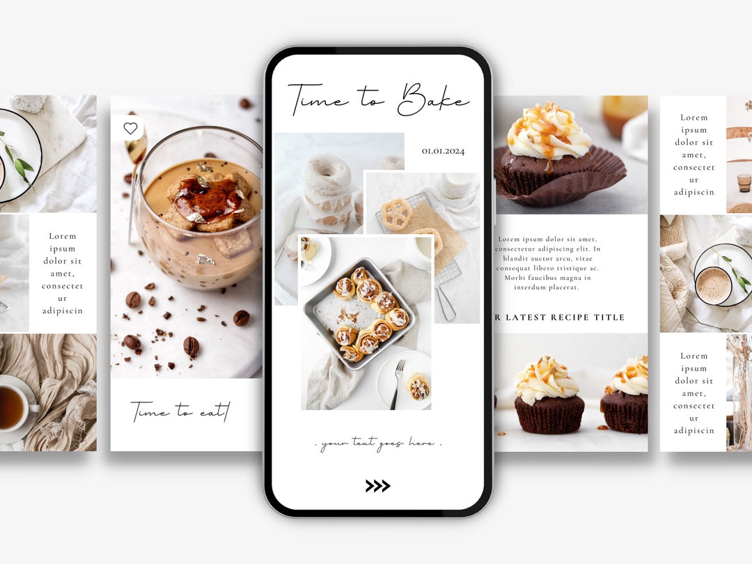 Blog Story Food Blog Story Templates | Food Insta Stories | Canva Food Blogger ...