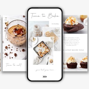 Food Blog Story Templates | Food Insta Stories | Canva Food Blogger Insta Stories Template  | Social Media Stories Templates