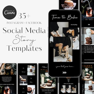 Insta Stories Templates for Food Bloggers and Recipe Creators | Social Media Story Templates | Instagram Stories | Dark Food Photography