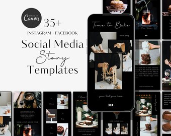 Insta Stories Templates for Food Bloggers and Recipe Creators | Social Media Story Templates | Instagram Stories | Dark Food Photography