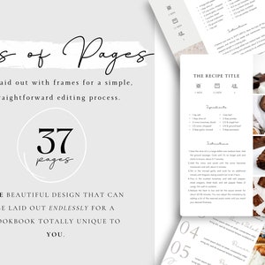 Get creative with our cookbook template with over 37 custom editable pages.