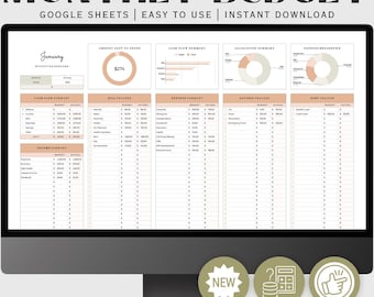 Monthly Budget Google Sheets Template | Month Budget Google Sheets | Google Sheets Personal Budget Template | Household Budget Spreadsheet