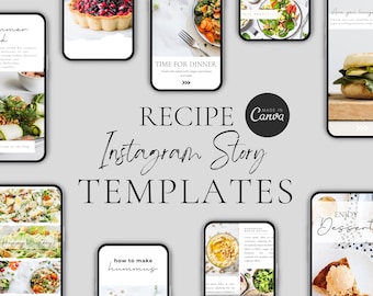 Food Insta Stories | Food Blogger Instagram Story Templates | Canva Insta Template | Food Blog Marketing | Editable Instagram Story Template