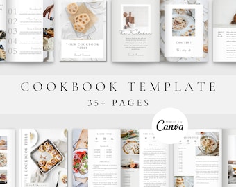 Editable Cookbook Template for Canva | Cook Book Template | Family Cookbook Template | Editable Recipe Book | Custom Cookbook