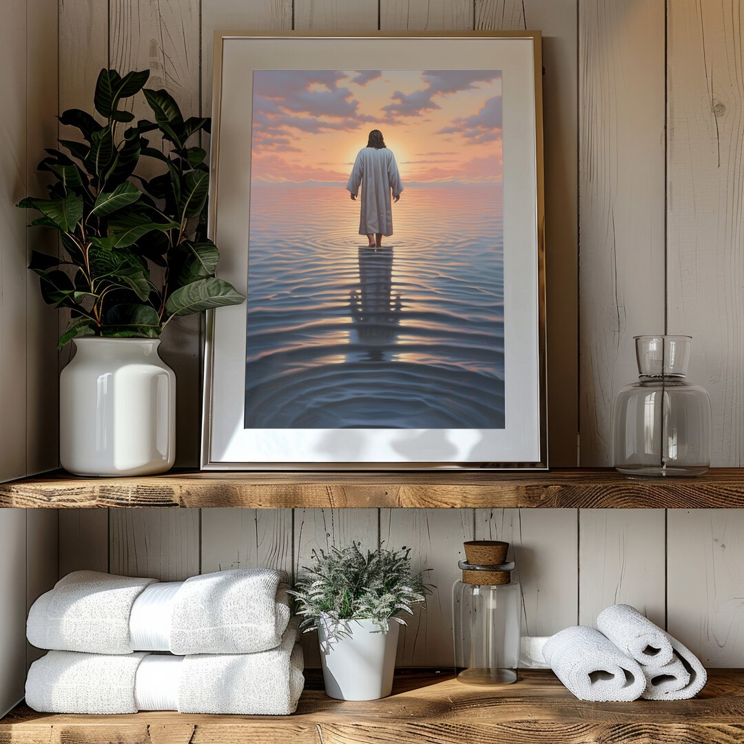 Jesus Walking on Water, Traditional Catholic Art, Renaissance Art Print