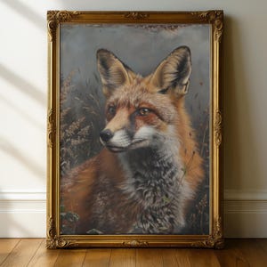 Fox Art Wall Print, Vintage Fox Print, Fox Art Print, Fox Poster, Nature Living Room Art, Forest Wall Art, Kitchen Art, Printable Wall Art