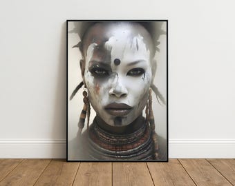 Maasai Warrior Woman Art, African Wall Decor, Travel Poster, African Art, African Wall Art, African Tribal Art, African Art Print, Wall Art