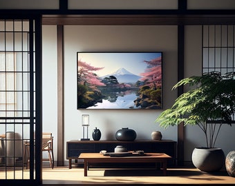 Mount Fuji, Koichi Okada, Mount Fuji & Lake Kawaguchi, Japan Wall Art, Japanese Wall Art, Japanese Fine Art, Zen Wall Art, Bedroom Decor, Xo