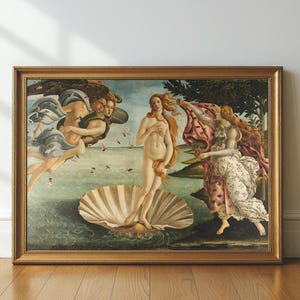 Sandro Botticelli 1485, Aesthetic Painting, Renaissance Art, The Birth of Venus Wall Art, History Wall Art, Livingroom Decor, Music Room Art