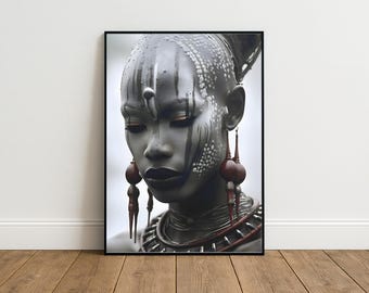 Maasai Warrior Woman Art, African Wall Decor, Travel Poster, African Art, BLM, African Wall Art, African Tribal Art, African Art Print, Art
