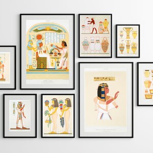 Bundle Set of 10, Egyptian Wall Art, Egyptian Hieroglyphs Art, Egyptian Symbols Art, Ancient Egypt Art, Egypt Digital Art, Living Room Decor
