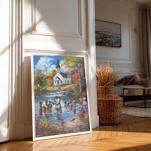 Arte murale cristiana, arte murale spirituale, decorazioni per il soggiorno, arte afroamericana, arte cristiana moderna, arte murale per chiese, arte murale per battesimi immagine 13