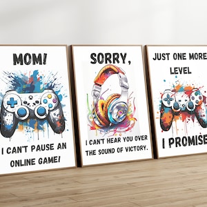 Gaming Print, Gaming Poster Set, Gaming Wall Art, Gaming Room Decor, Gamer Gift, Games Room Art, Boys Bedroom Decor, Gaming Decor Video Game