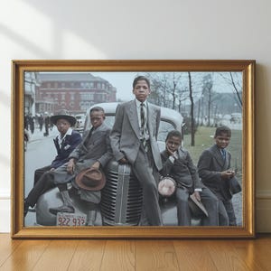Vintage Chicago Poster, Bronzeville Chicago Easter Morning Southside Boys, Chicago, 1941, African American Wall Art, Digital Download, Home