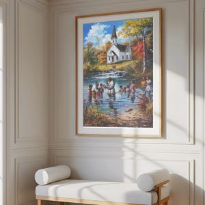Arte murale cristiana, arte murale spirituale, decorazioni per il soggiorno, arte afroamericana, arte cristiana moderna, arte murale per chiese, arte murale per battesimi immagine 11