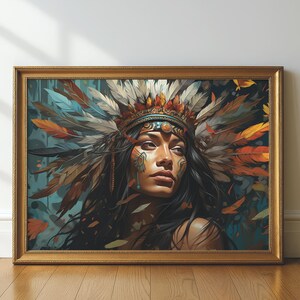 American Indian Art, Native American Poster/Native American Wall Art, Modern Wall Art, Shaman Art Print, Bohemian Wall Art, Indian Art, Art