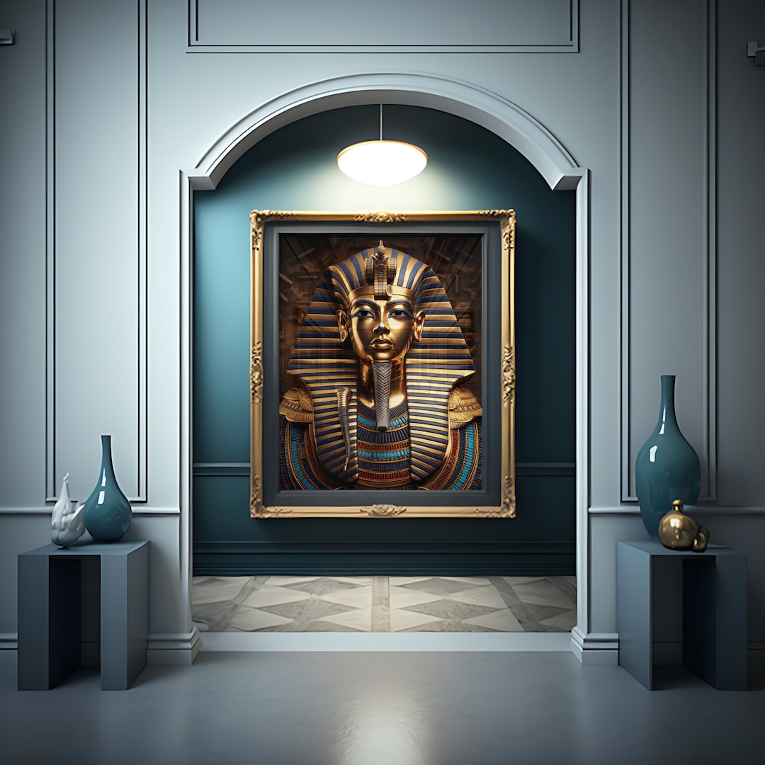 King Tutankhamun Ancient Pharaoh, Egyptian Art, Egyptian Wall Art