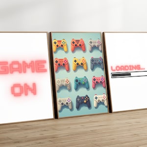 Gaming Print, Gaming Room Decor, Gaming Poster Set of 3, Video Game Party Decor, Boys Bedroom Decor, Video Game Print, Gaming Room Decor