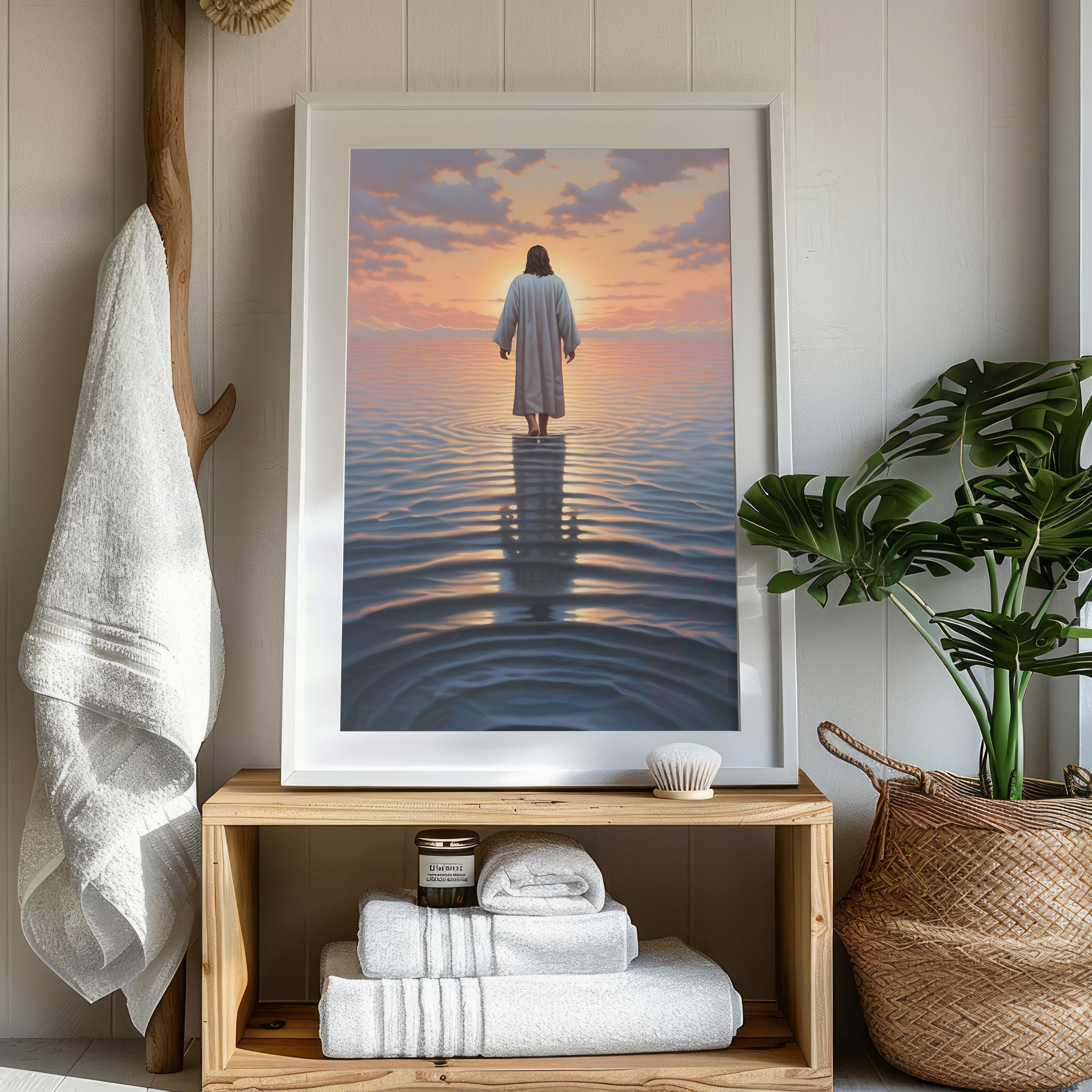 Jesus Walking on Water, Traditional Catholic Art, Renaissance Art Print