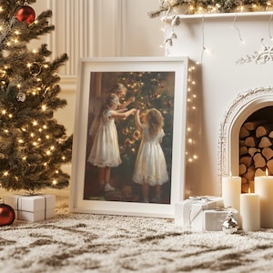 Impresión navideña vintage, arte mural melancólico, arte mural navideño, arte mural de estilo rústico, impresión de árbol de Navidad, país de las maravillas invernal, arte mural de invierno, arte